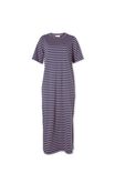 Short Sleeve Midi Dress In Organic Cotton, SMOKE BLUE/ MUSK FINE - alternate image 5