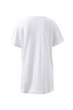 Lola Longline Step Hem Tee, WHITE/AZURE BLUE MONOGRAM EMBROIDER - alternate image 3