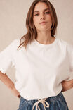 Slouchy Split Hem Tee, VANILLA - alternate image 1