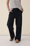 Relaxed Beach Pant, BLACK TEXTURED ORGANIC COTTON - alternate image 4
