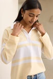 Shelby Slouchy Rugby Top, BUTTER/WHITE PLACEMENT STRIPE - example image 6