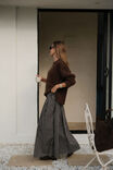 Florence Maxi Skirt, CHOCOLATE WHITE STRIPE - alternate image 1