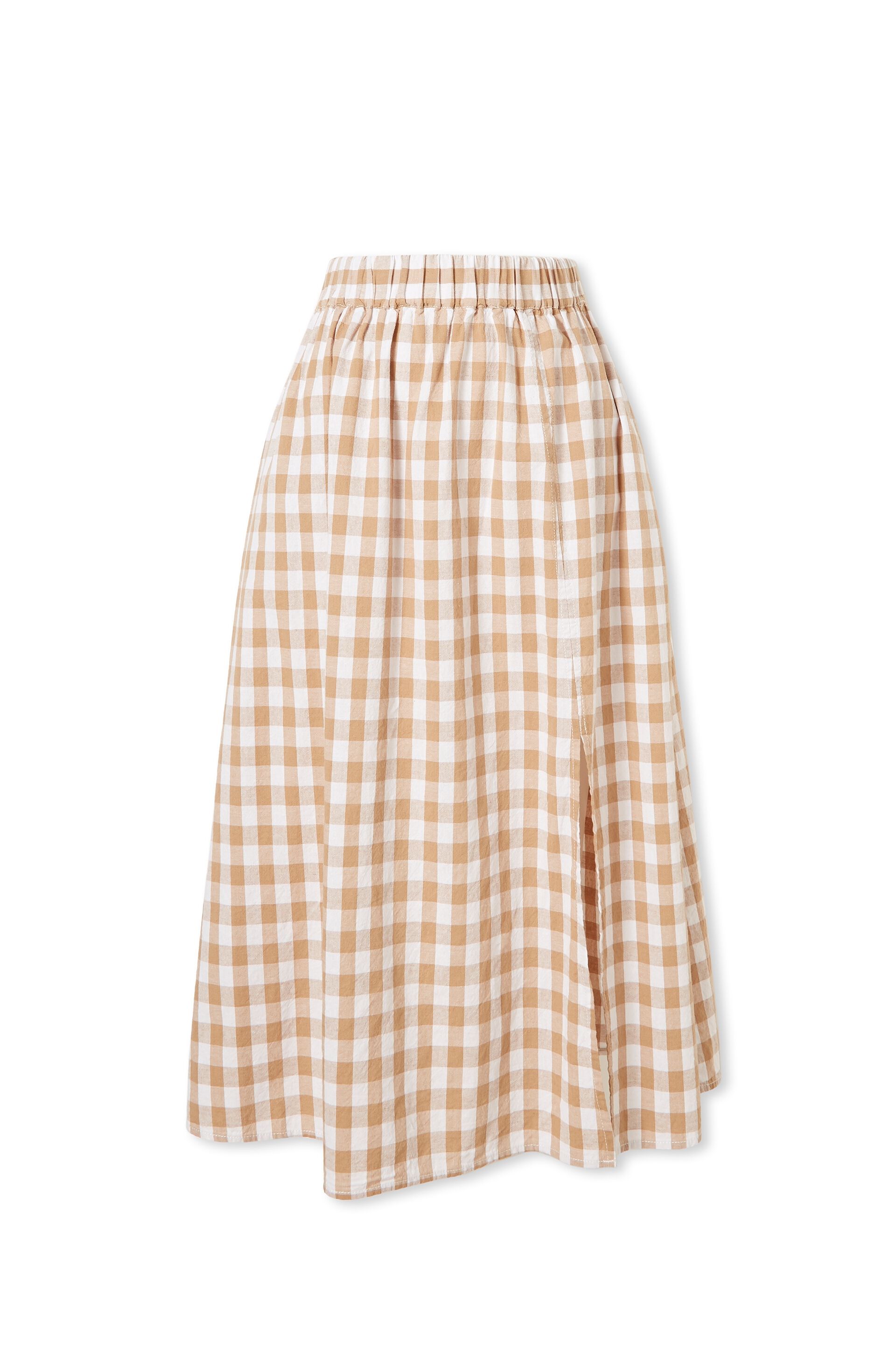 gingham midi skirts