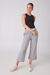 Organic Cropped Wide Leg Trackpant, CHARCOAL MARLE - alternate image 2