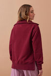 Isabella Half Zip Sweat, BURGUNDY - alternate image 5