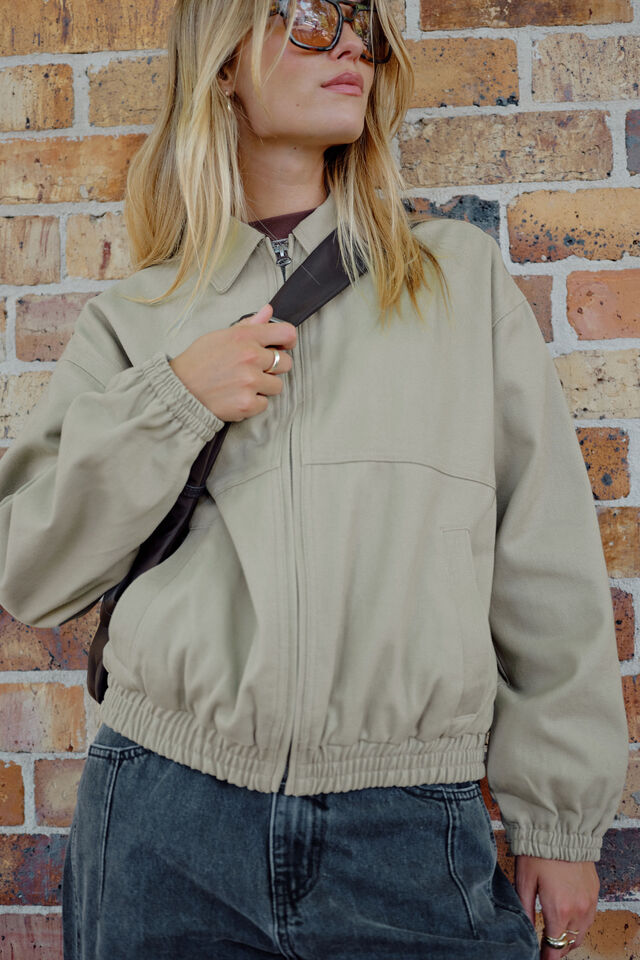 Annie Bomber Jacket, ASH GREEN