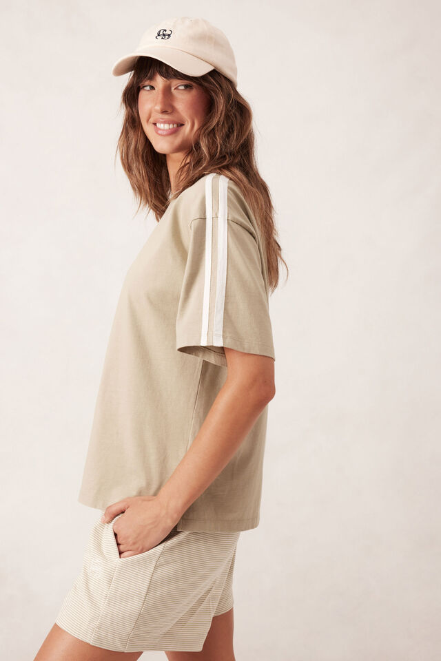 Sporty Tape Tee, MATCHA FRESH ECRU TAPE