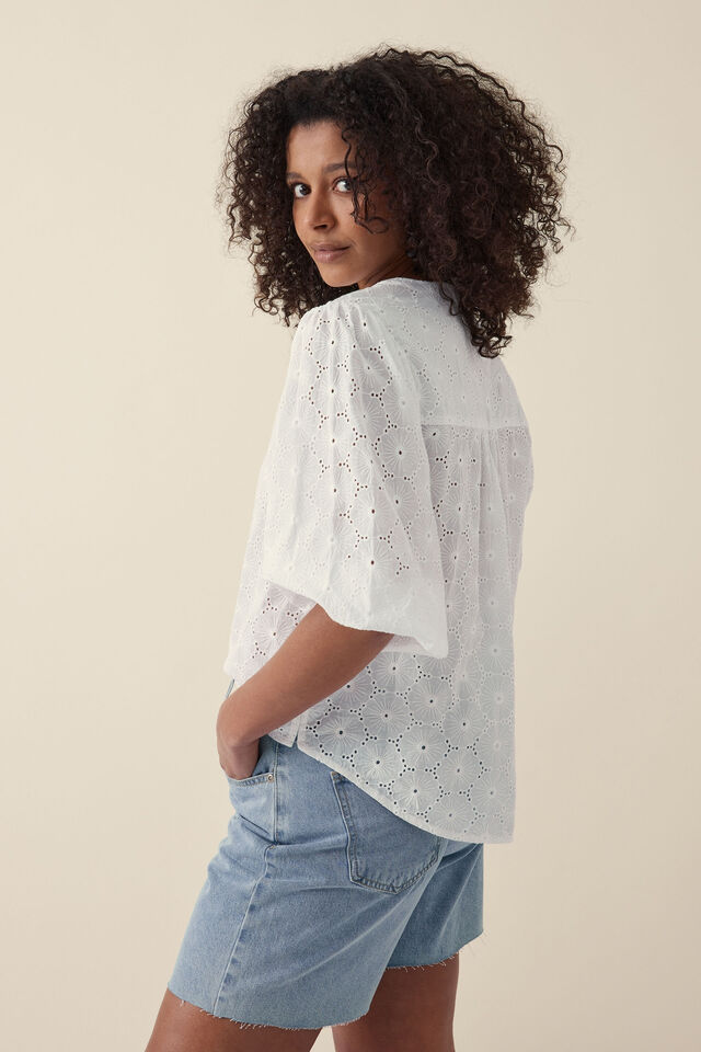 Broderie Tunic, WHITE RESCUED FABRIC