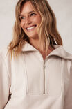 Isabella Half Zip Sweat, ALMOND - alternate image 4