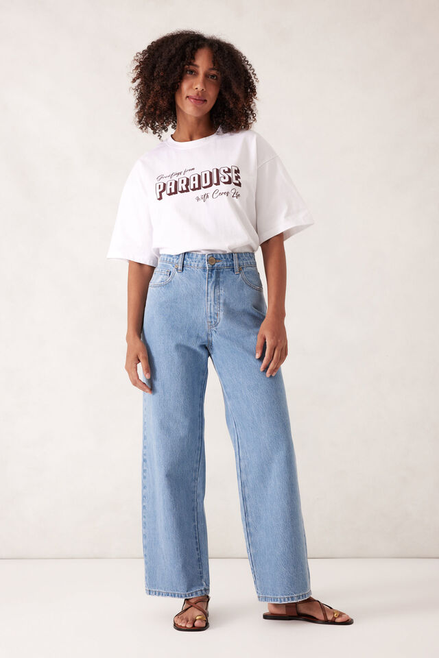 Frankie Loose Straight Jean, MID BLUE WASH