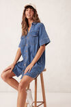 Relaxed Shirt Dress, FRESH INDIGO - alternate image 5