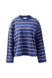 Beau Long Sleeve Slouchy Tee, WASHED NAVY/PINK CLAY - alternate image 2