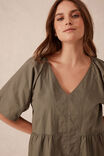 Tiered Poplin Mini Dress, SOFT OLIVE - alternate image 6
