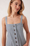 Strappy Button Mini Shift Dress, LAGOON BLUE STRIPE - alternate image 5