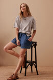 Stevie Slouchy Tee, VANILLA/PHANTOM FINE STRIPE MONOGRAM - alternate image 4