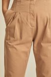 Flat Front Pant With Elastic Waist In Cotton, CAMELETTE - alternate image 4