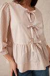 The Tie Top, TAUPE STRIPE - alternate image 4