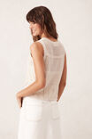 Button Through Knit Vest, ECRU - alternate image 3