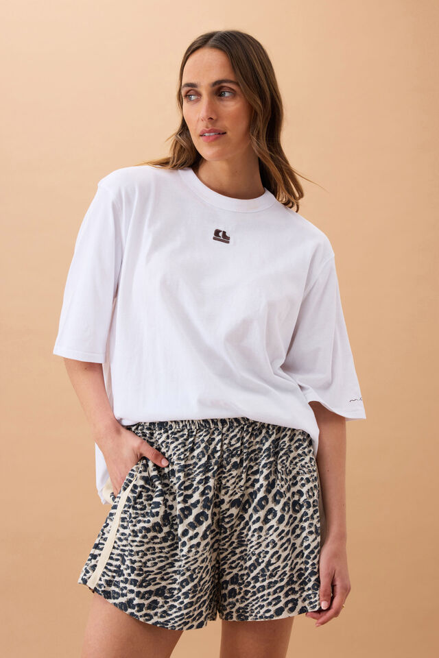 Mila Short, LEOPARD LINEN BLEND