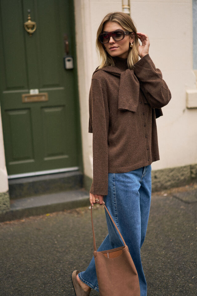 Penny Knit Cardi, CHOC MARLE