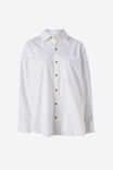 Oversized Poplin Shirt, WHITE - alternate image 2
