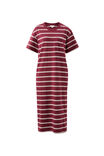 Charlotte Midi Terry Dress, BURGUNDY MILK STRIPE - alternate image 2