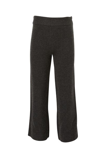 Mini Me Soft Knit Wide Leg Pant In Recycled Blend, CHARCOAL MARLE