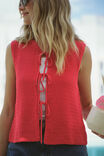 Mesh Knit Tie Tank, HERITAGE RED - alternate image 3