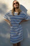 WHITE AZURE BLUE STRIPE