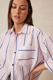 Oversized Shirt, PINK BLUE STRIPE ORGANIC COTTON - alternate image 6