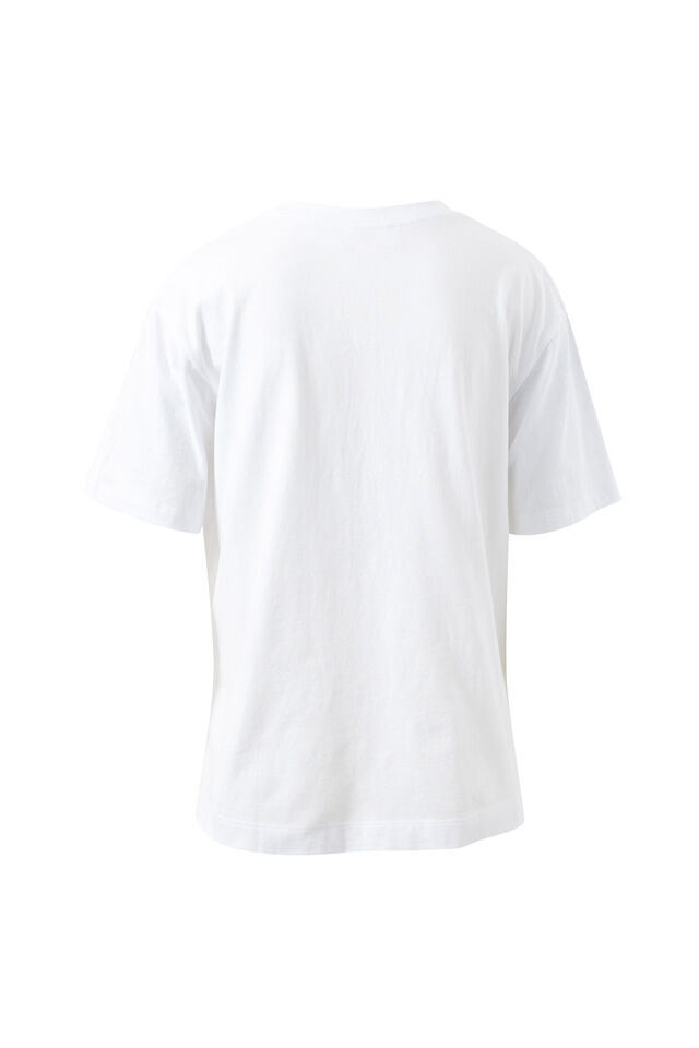 Stevie Slouchy Tee, WHITE/WASHED BLUE VARSITY