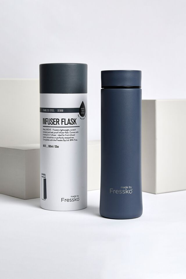 Fressko - 660Ml Stainless Steel Flask - Move, DENIM