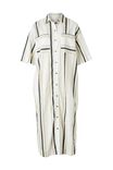 Short Sleeve Midi Shirt Dress, WHITE STRING STRIPE - alternate image 2