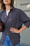 Peta Oversized Shirt, NAVY CHECK - alternate image 5