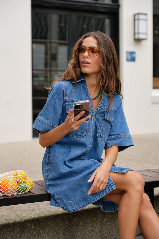 Sammy Relaxed Shirt Dress, FRESH INDIGO