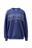 Isla Oversized Slouchy Crew, WASHED NAVY WHITE HERITAGE LOGO - alternate image 2