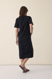 Short Sleeve Tee Midi Dress, BLACK - alternate image 3