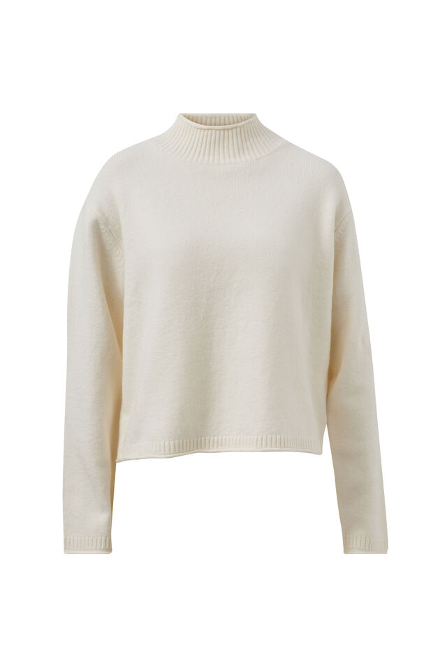 Finley Funnel Neck Knit, MILK