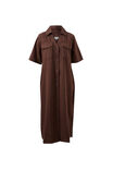 Sloane Short Sleeve Midi Dress, CHOCOLATE - example image 2