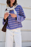 Beau Long Sleeve Slouchy Tee, WASHED NAVY/PINK CLAY - alternate image 4