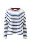 Scout Slouchy Long Sleeve  Tee, MILK PRUSSIAN BLUE STRIPE - alternate image 2