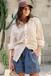 Peta Oversized Shirt, SUNNY YELLOW STRIPE WHITE COLLAR - alternate image 4
