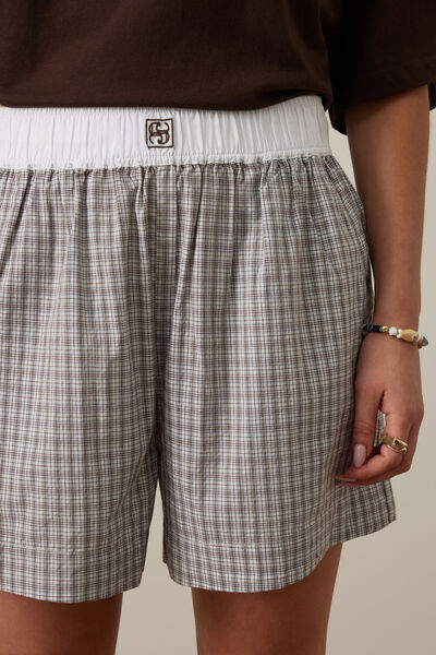 Mila Short, WINE CHOC BLUE CHECK