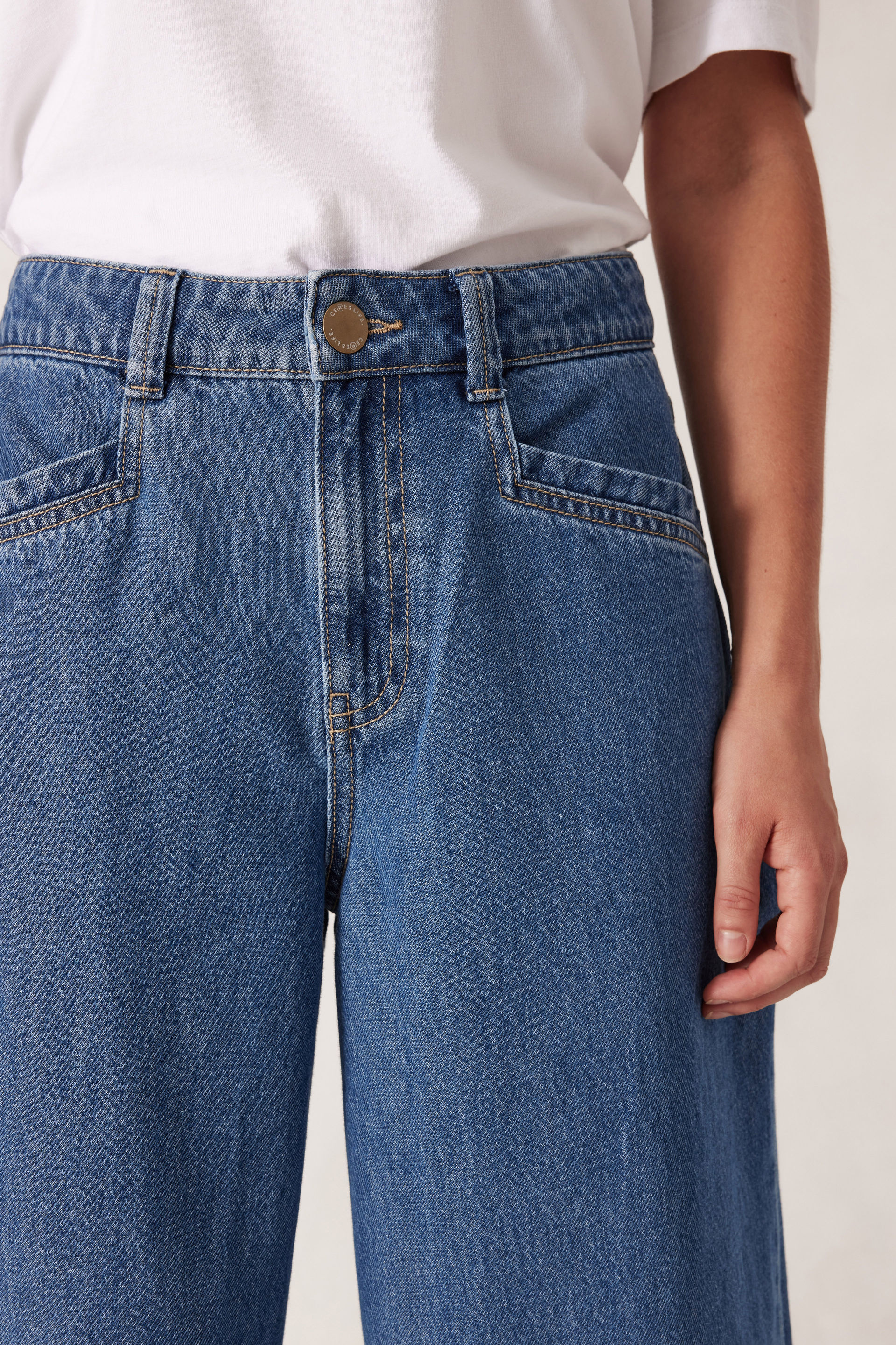 【YOURNUS】Sorbet Cooling Indigo Wide Denim Sunflower WIDE TWIST TROUSER Beige SS24 - KYOTO Sunflower Jeans