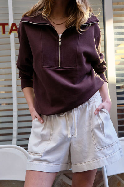 Darcy Relaxed Everyday Short, ECRU TWILL