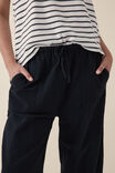 Relaxed Beach Pant, BLACK TEXTURED ORGANIC COTTON - alternate image 5
