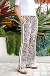 Relaxed Drawstring Pant, LEOPARD LINEN BLEND - alternate image 3