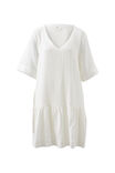 Short Sleeve Tunic Mini Dress, WHITE - alternate image 2
