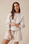 Oversized Slouchy Crew, ALMOND SMALL LOGO - alternate image 5