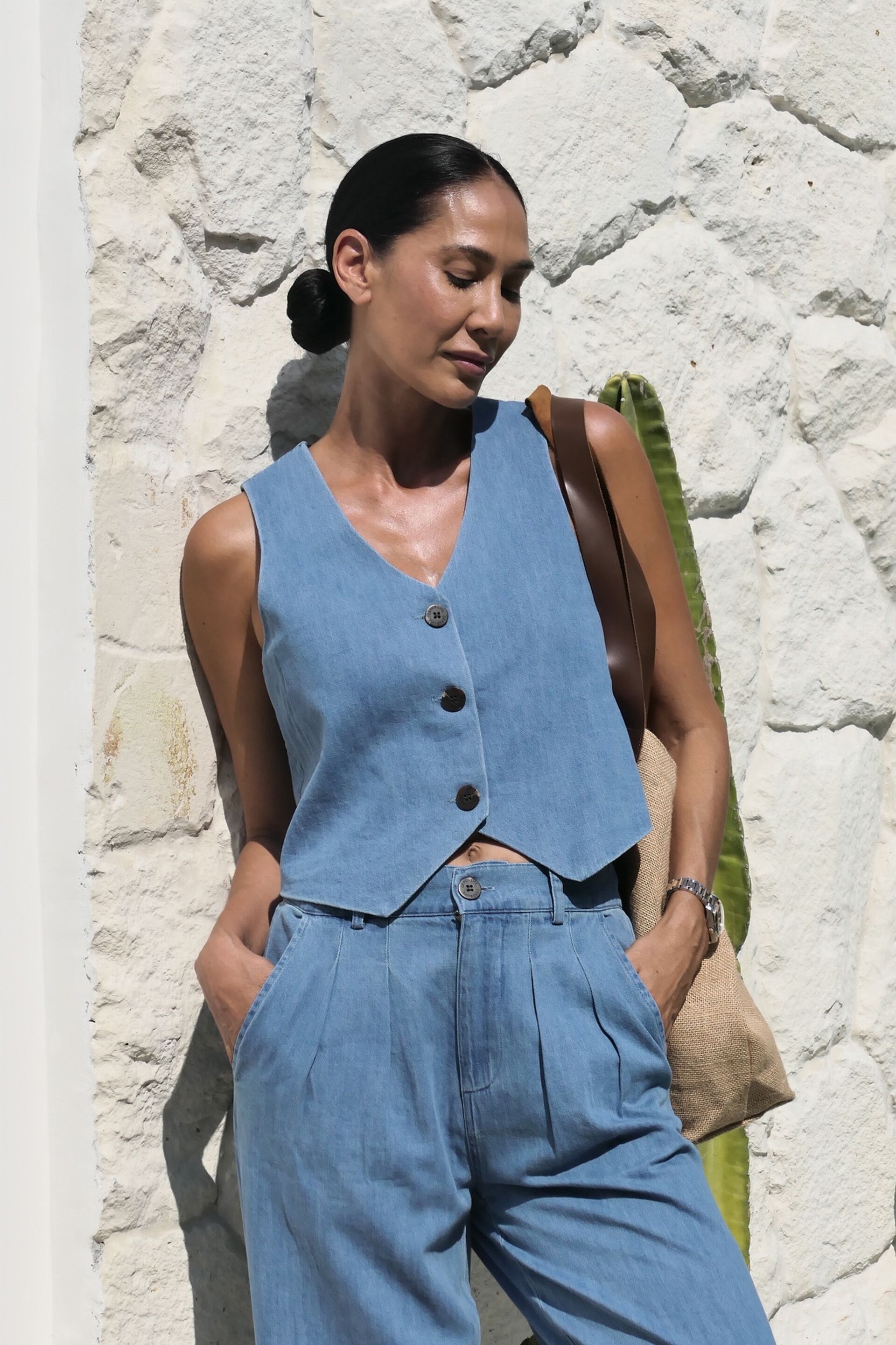 Lightweight denim vest discount